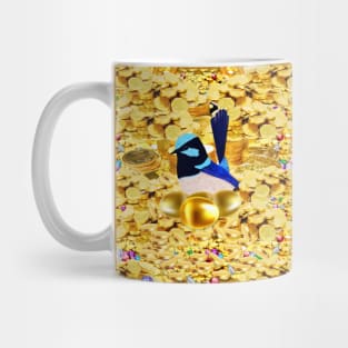 Blue Fairy Wren in a Bed of Treasure Mug